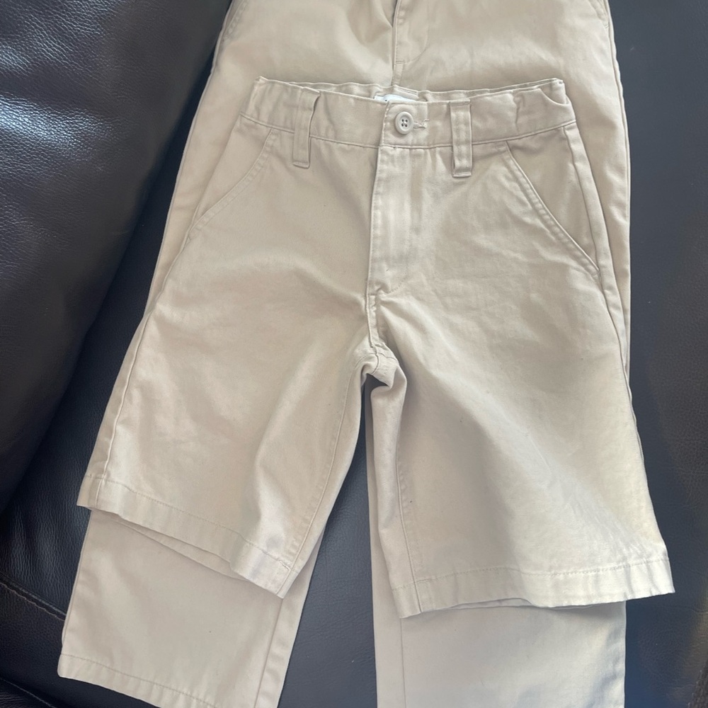 Old Navy Boys Size 7 Flat Front Shorts and Flat Front Khaki Dress Pants